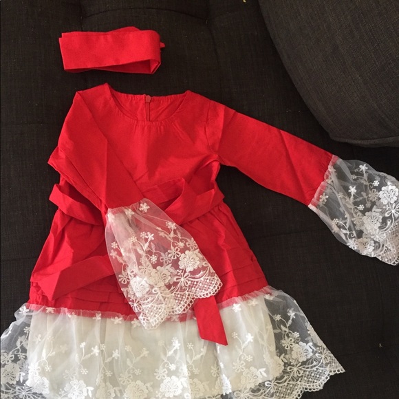 New Baby Girls   Party Lace Dress+ Head Band 3T - Picture 4 of 4